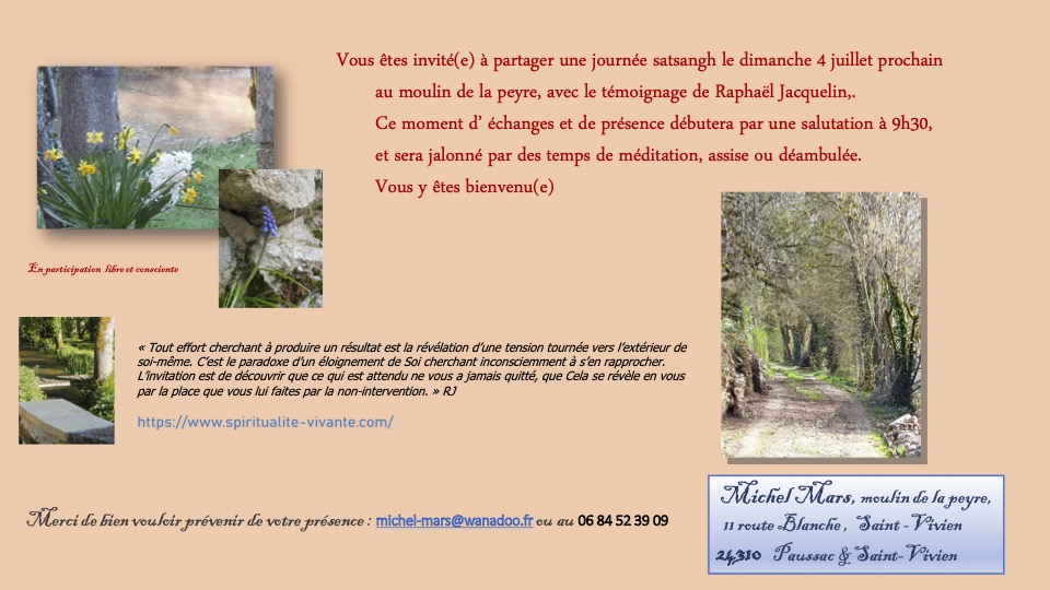 invitation satsang 4 juillet 26 St Vivien